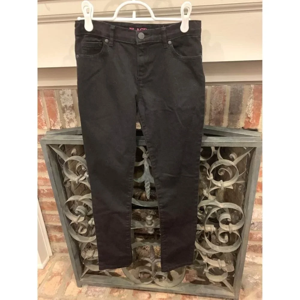 The Children’s Place adjustable black jeans, size 12 kids super skinny (bin D)